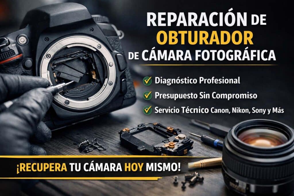reparación de obturador de cámara fotográfica