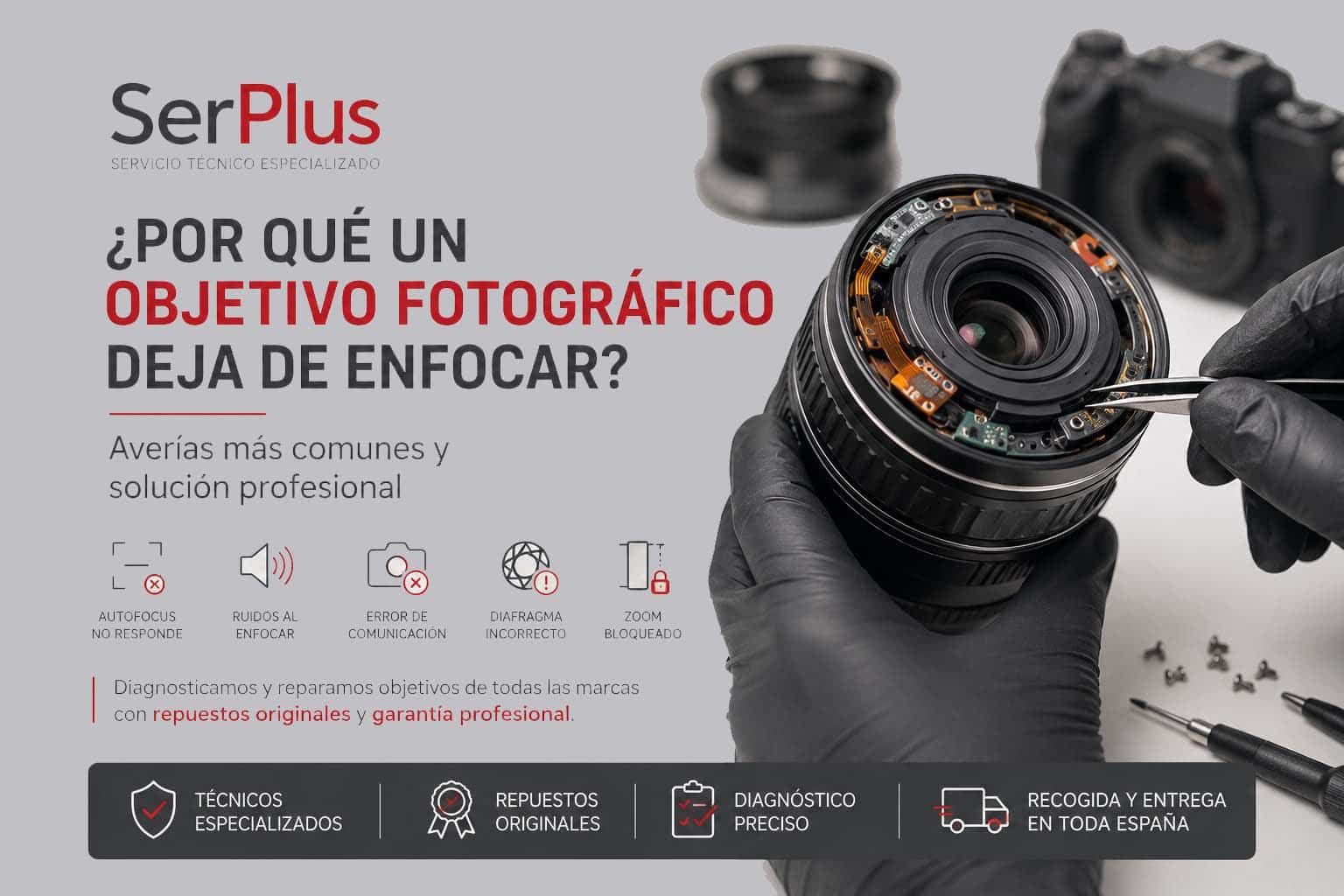 reparación de objetivos fotográficos
