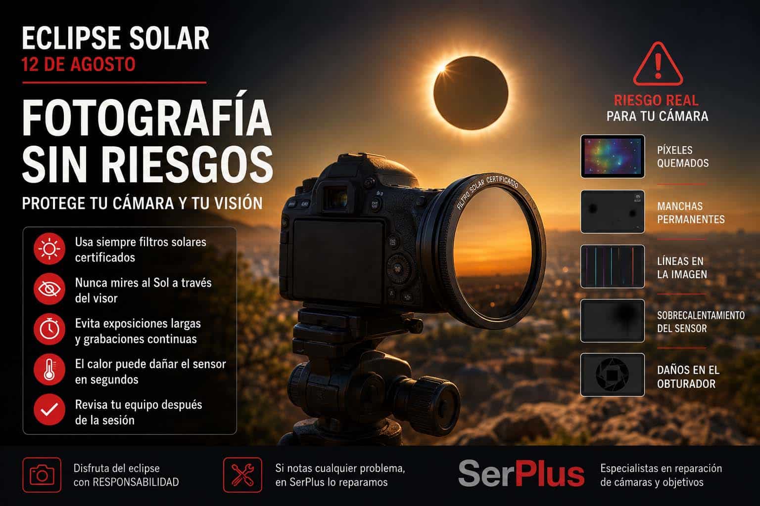fotografiar eclipse solar sin dañar el sensor